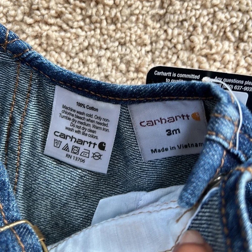 New! Carhartt for kids 3M bib denim overalls .